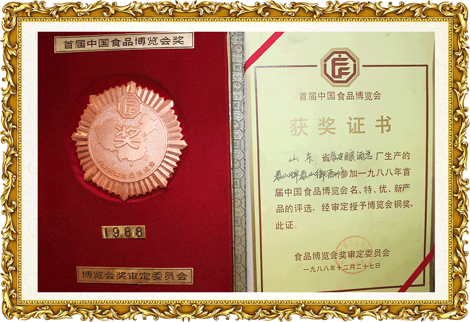 首届中国食品博览会金奖